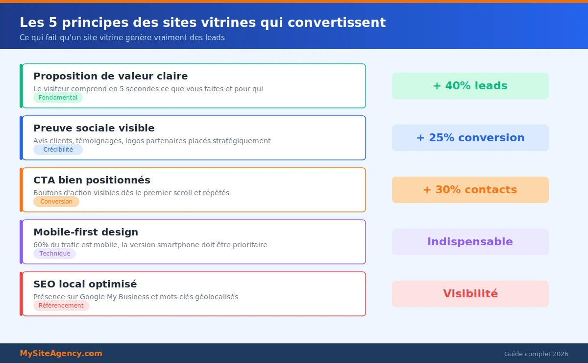 Les 7 principes communs aux sites vitrines qui convertissent