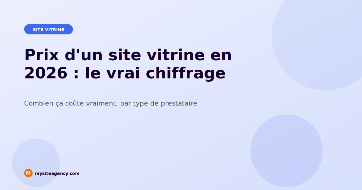 Prix d'un site vitrine en 2026